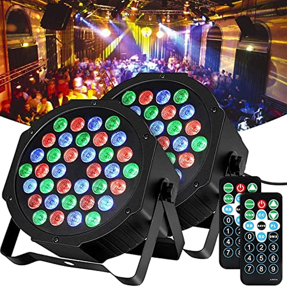 LED reflektor, LUNSY 36 LED pódiové světlo párty světlo RGB disco světlo s dálkovým ovládáním DMX512, 1W reflektor se 7 režimy o